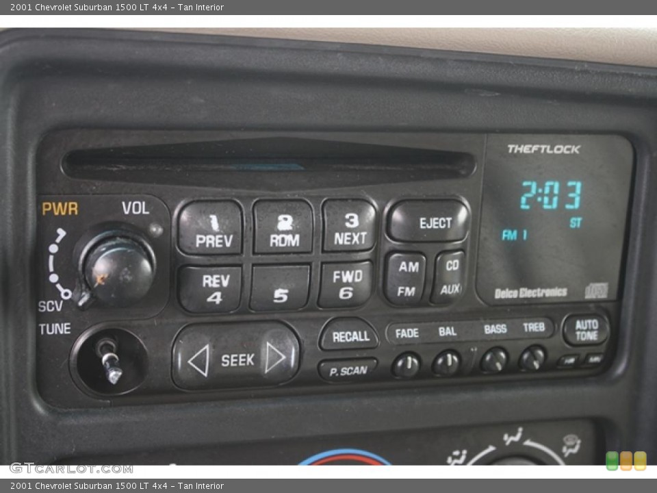 Tan Interior Controls for the 2001 Chevrolet Suburban 1500 LT 4x4 #47233949