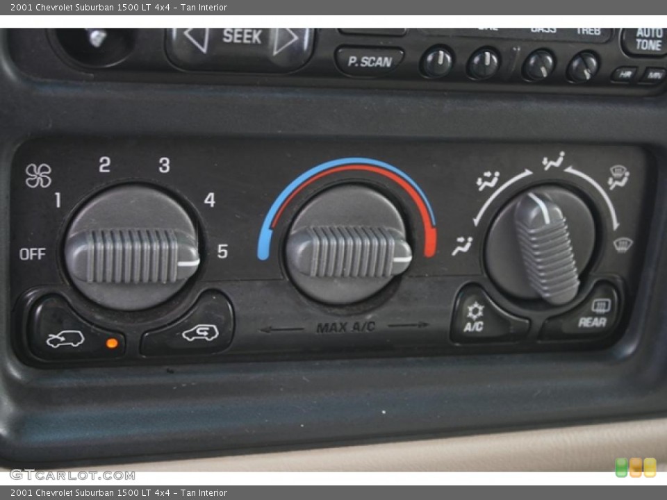 Tan Interior Controls for the 2001 Chevrolet Suburban 1500 LT 4x4 #47233967