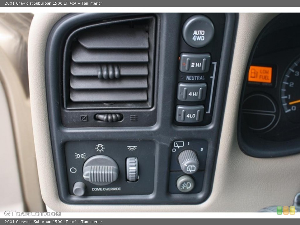 Tan Interior Controls for the 2001 Chevrolet Suburban 1500 LT 4x4 #47234039