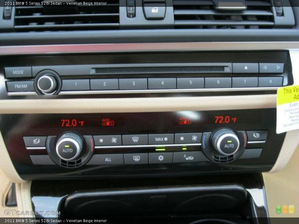 Venetian Beige Interior Controls for the 2011 BMW 5 Series 528i Sedan #47244554