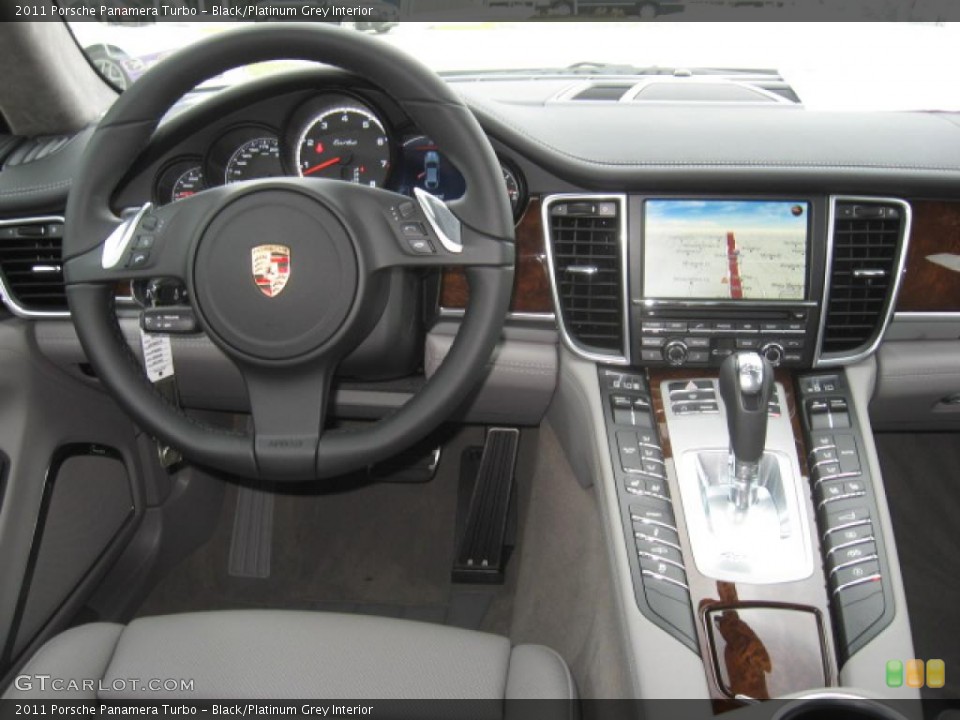 Black/Platinum Grey Interior Dashboard for the 2011 Porsche Panamera Turbo #47244758