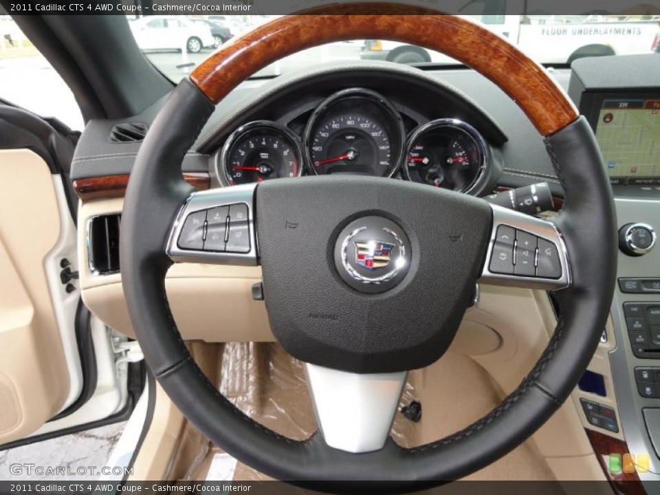 Cashmere/Cocoa Interior Steering Wheel for the 2011 Cadillac CTS 4 AWD Coupe #47253449