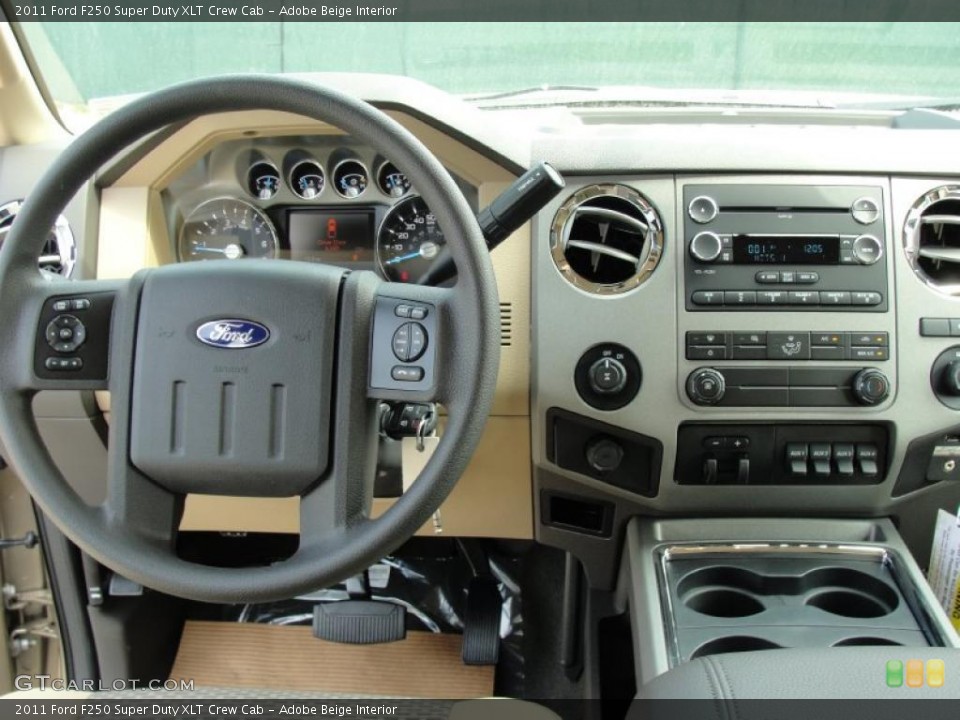Adobe Beige Interior Dashboard for the 2011 Ford F250 Super Duty XLT Crew Cab #47253455