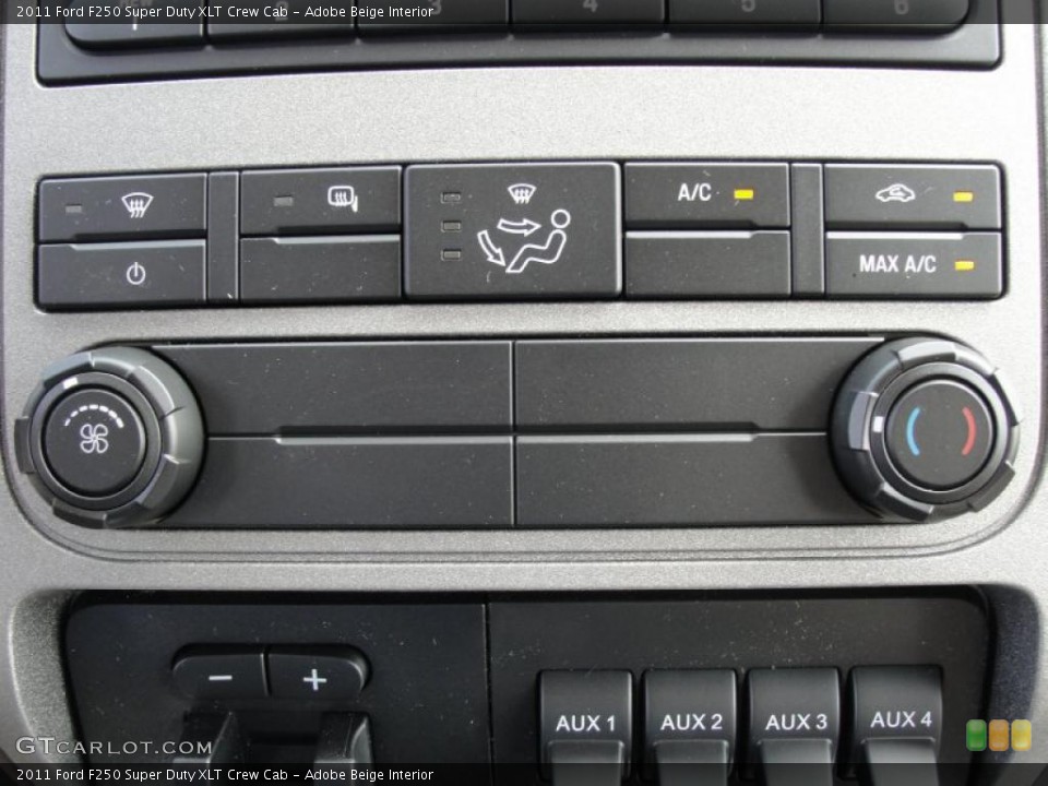 Adobe Beige Interior Controls for the 2011 Ford F250 Super Duty XLT Crew Cab #47253494