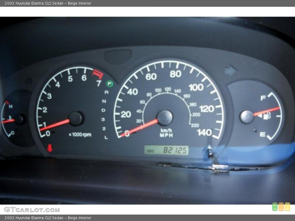 Beige Interior Gauges for the 2003 Hyundai Elantra GLS Sedan #47255264