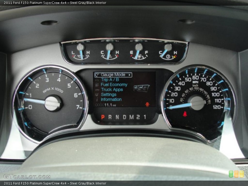 Steel Gray/Black Interior Gauges for the 2011 Ford F150 Platinum SuperCrew 4x4 #47258609
