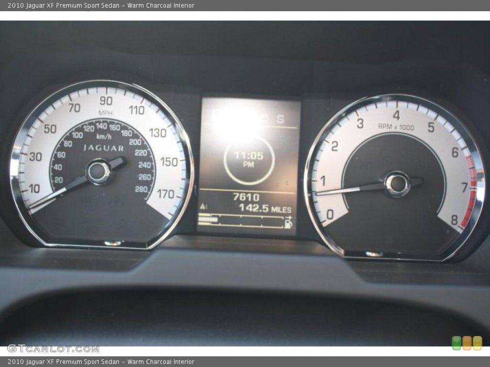Warm Charcoal Interior Gauges for the 2010 Jaguar XF Premium Sport Sedan #47261039