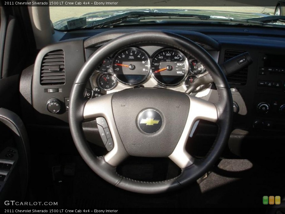 Ebony Interior Steering Wheel for the 2011 Chevrolet Silverado 1500 LT Crew Cab 4x4 #47264168