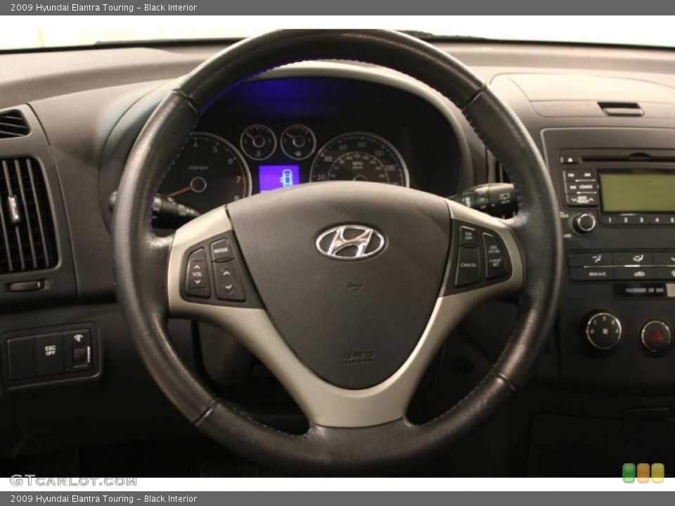 Black Interior Steering Wheel for the 2009 Hyundai Elantra Touring #47270492