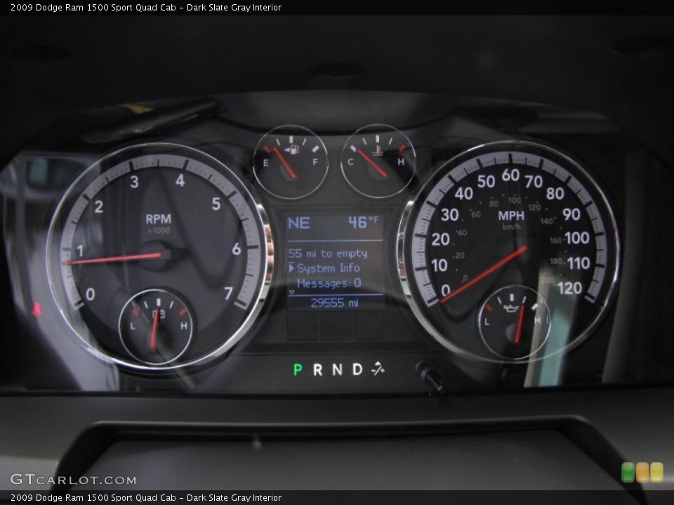 Dark Slate Gray Interior Gauges for the 2009 Dodge Ram 1500 Sport Quad Cab #47271680