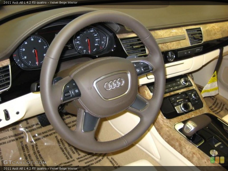Velvet Beige Interior Steering Wheel for the 2011 Audi A8 L 4.2 FSI quattro #47275796