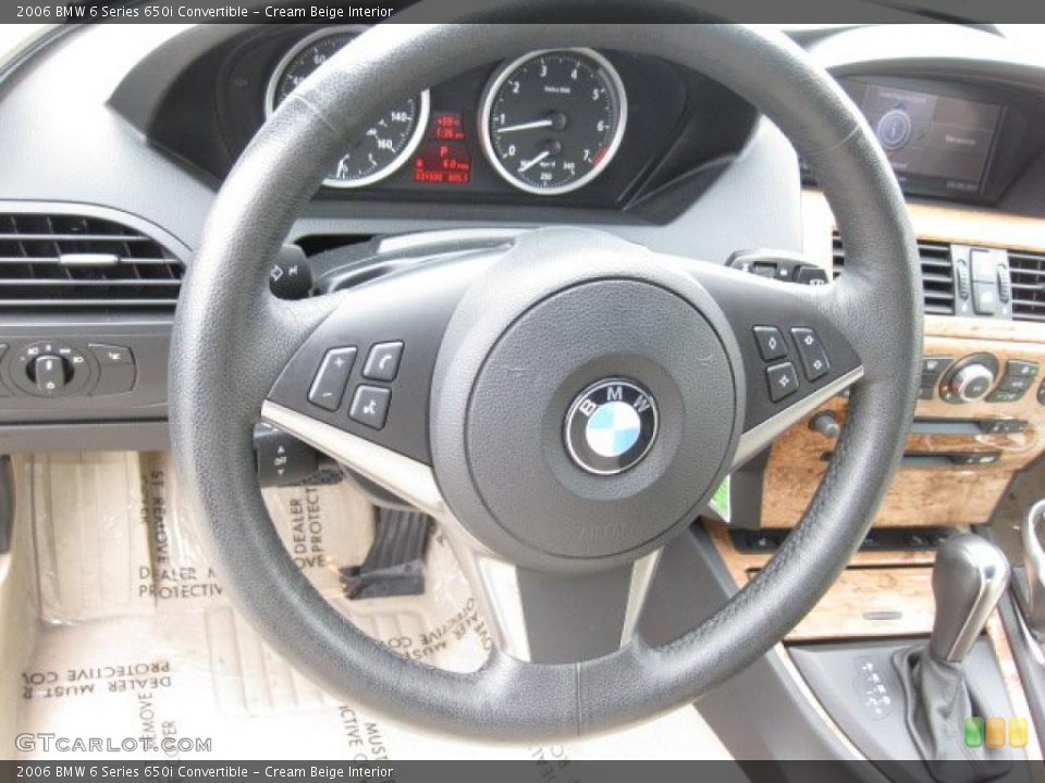Cream Beige Interior Steering Wheel for the 2006 BMW 6 Series 650i Convertible #47276783