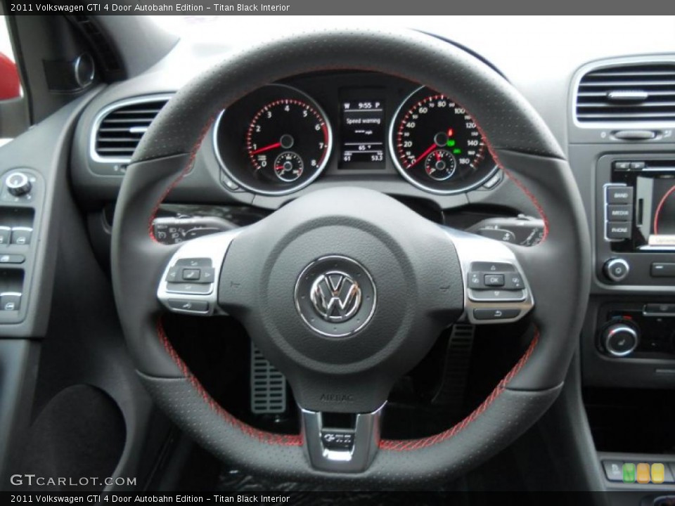 Titan Black Interior Steering Wheel for the 2011 Volkswagen GTI 4 Door Autobahn Edition #47276945