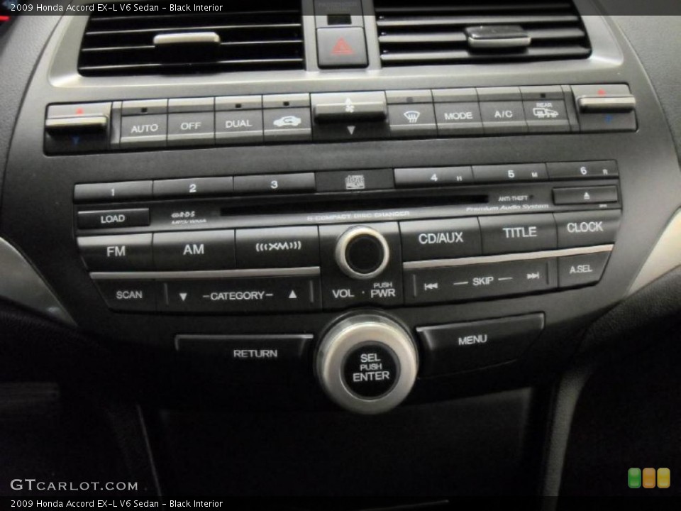Black Interior Controls for the 2009 Honda Accord EX-L V6 Sedan #47277771