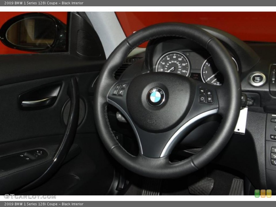 Black Interior Steering Wheel for the 2009 BMW 1 Series 128i Coupe #47289435