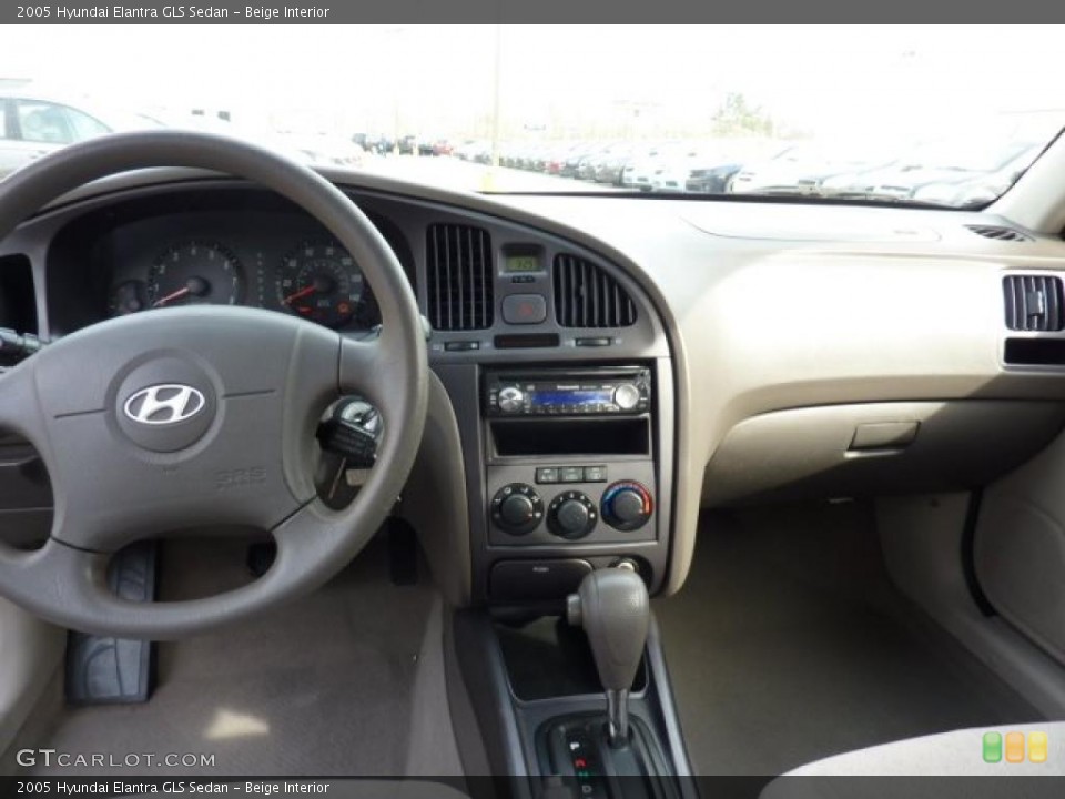Beige Interior Dashboard for the 2005 Hyundai Elantra GLS Sedan #47293580