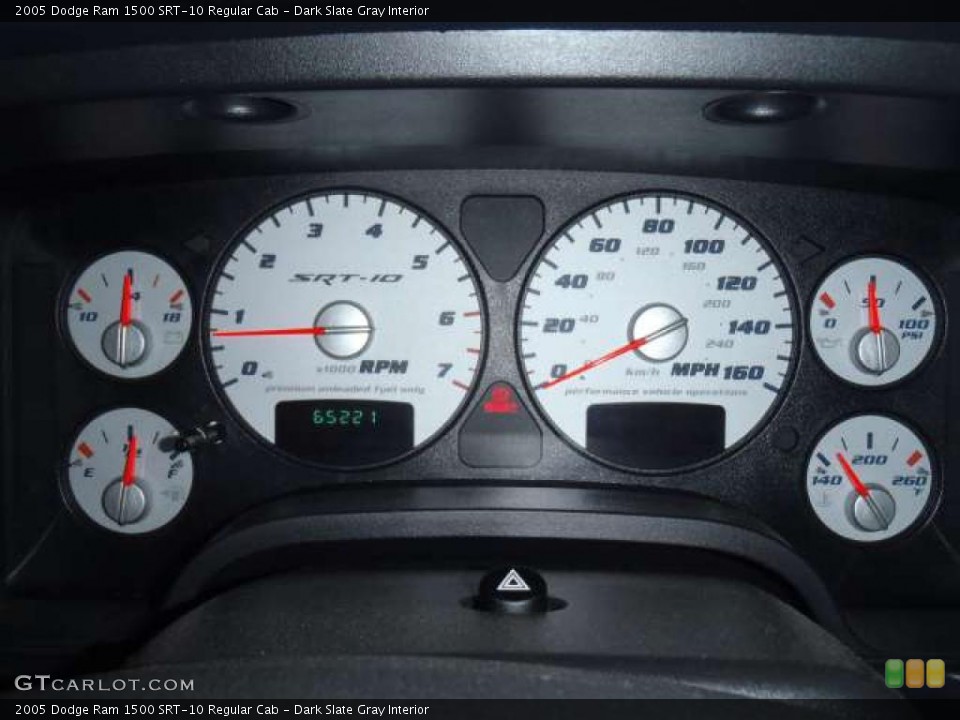 Dark Slate Gray Interior Gauges for the 2005 Dodge Ram 1500 SRT-10 Regular Cab #47294711