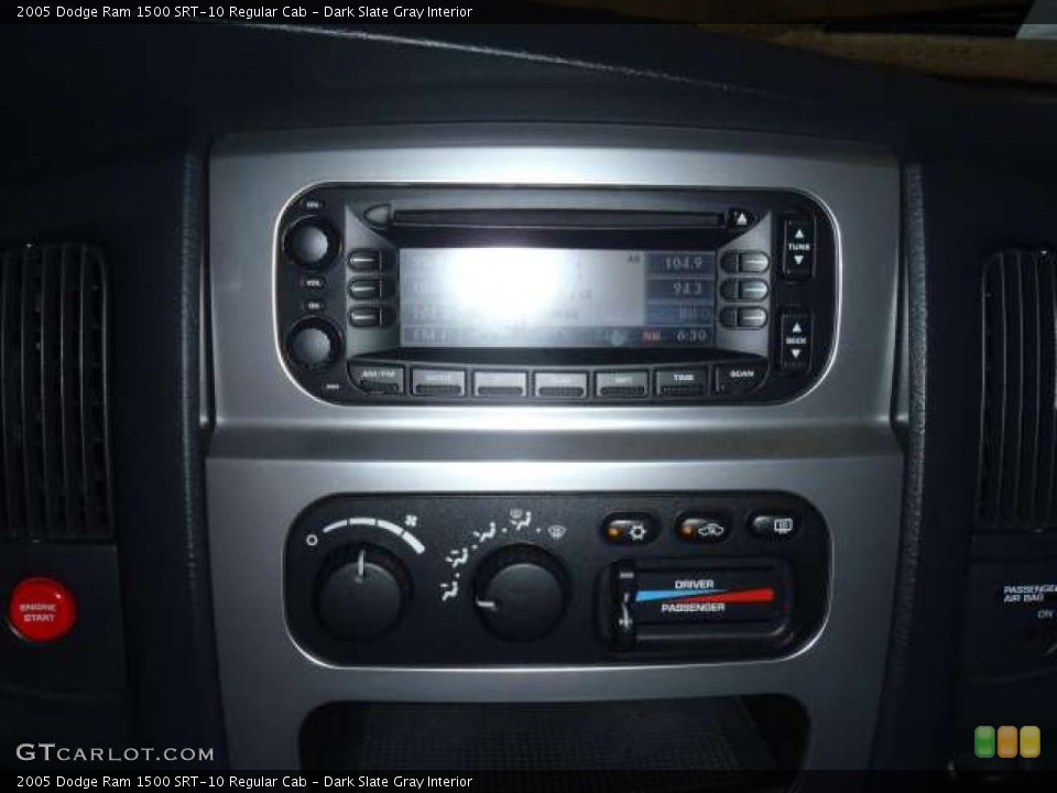 Dark Slate Gray Interior Controls for the 2005 Dodge Ram 1500 SRT-10 Regular Cab #47294726