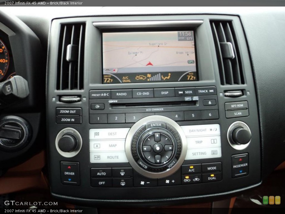 Brick/Black Interior Navigation for the 2007 Infiniti FX 45 AWD #47300099