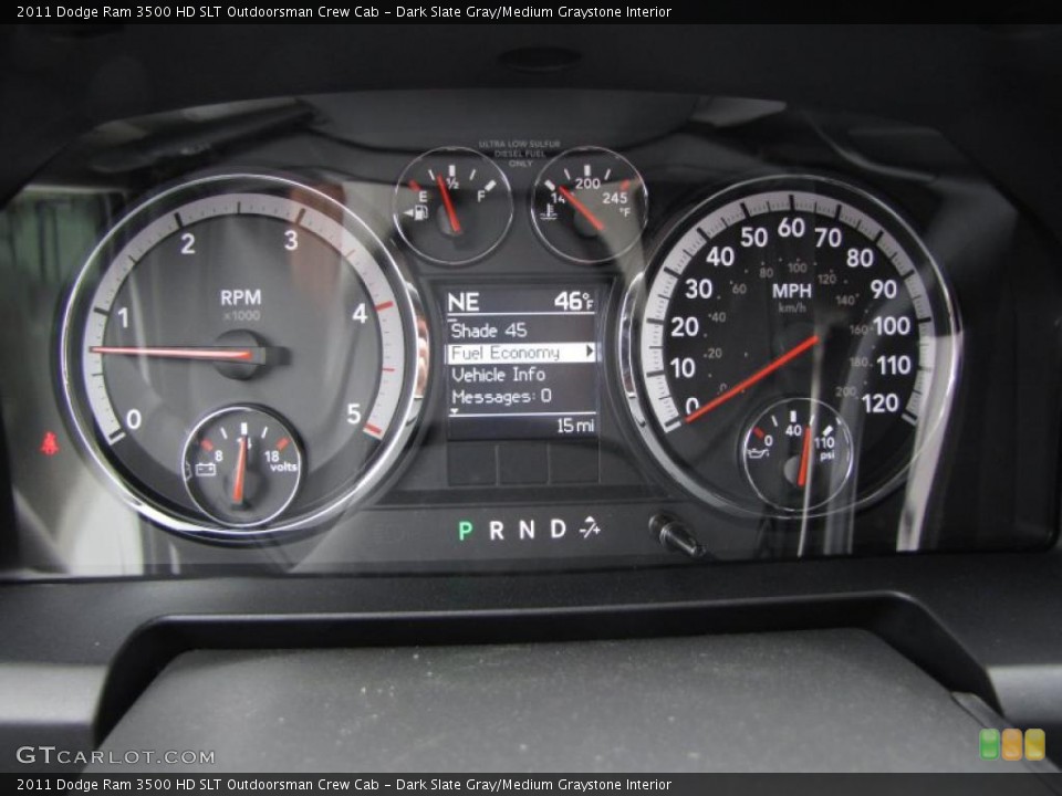 Dark Slate Gray/Medium Graystone Interior Gauges for the 2011 Dodge Ram 3500 HD SLT Outdoorsman Crew Cab #47303144