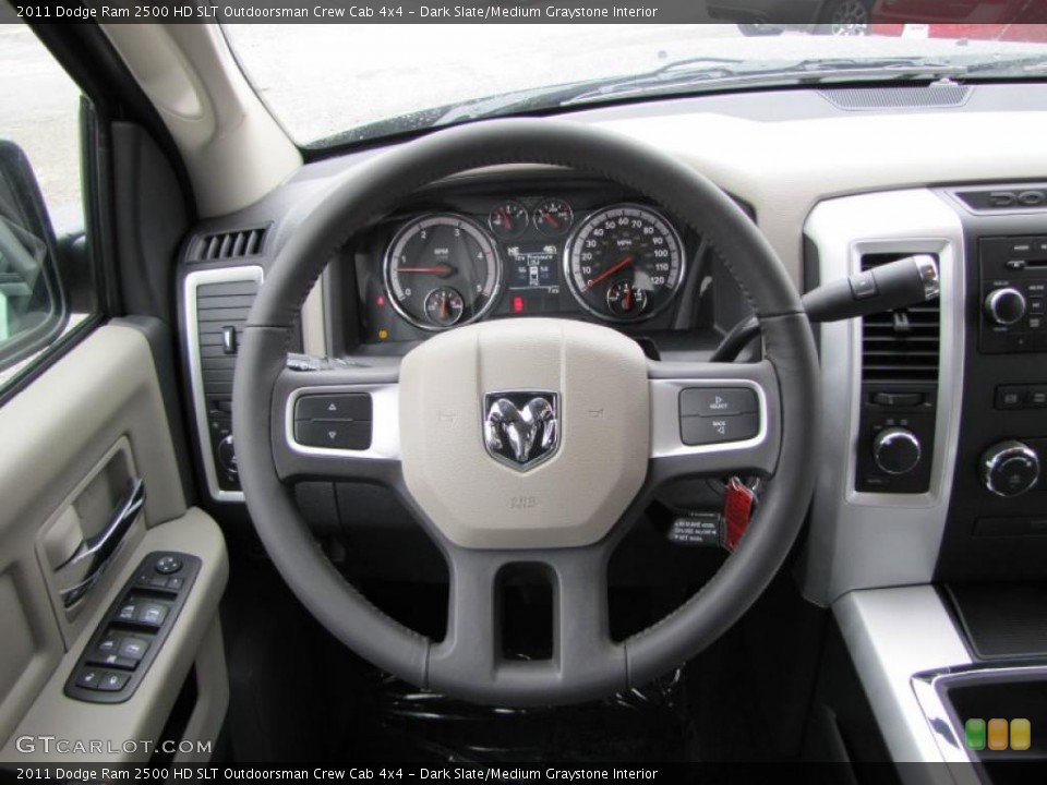 Dark Slate/Medium Graystone Interior Steering Wheel for the 2011 Dodge Ram 2500 HD SLT Outdoorsman Crew Cab 4x4 #47303441