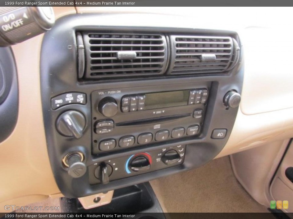 Medium Prairie Tan Interior Controls for the 1999 Ford Ranger Sport Extended Cab 4x4 #47305148