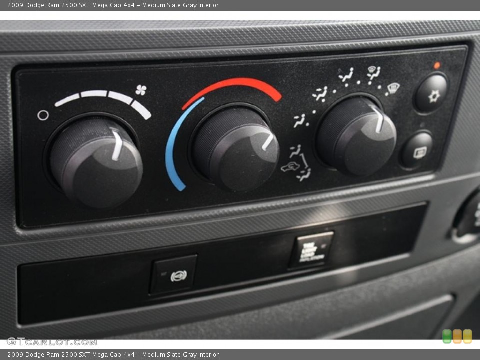 Medium Slate Gray Interior Controls for the 2009 Dodge Ram 2500 SXT Mega Cab 4x4 #47306870