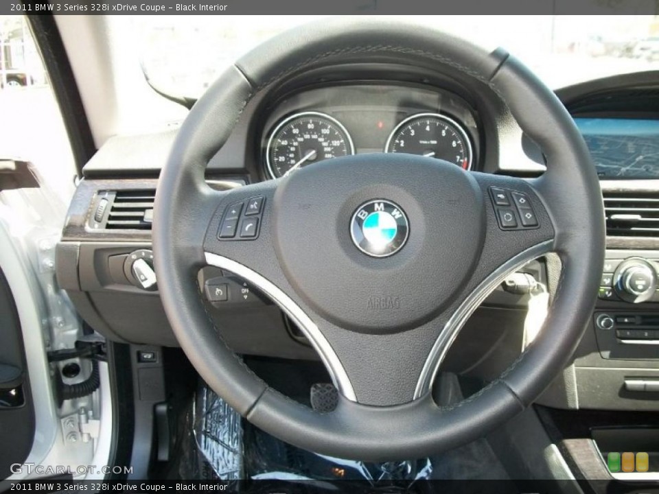 Black Interior Steering Wheel for the 2011 BMW 3 Series 328i xDrive Coupe #47309075