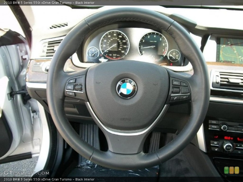 Black Interior Steering Wheel for the 2010 BMW 5 Series 550i xDrive Gran Turismo #47309654