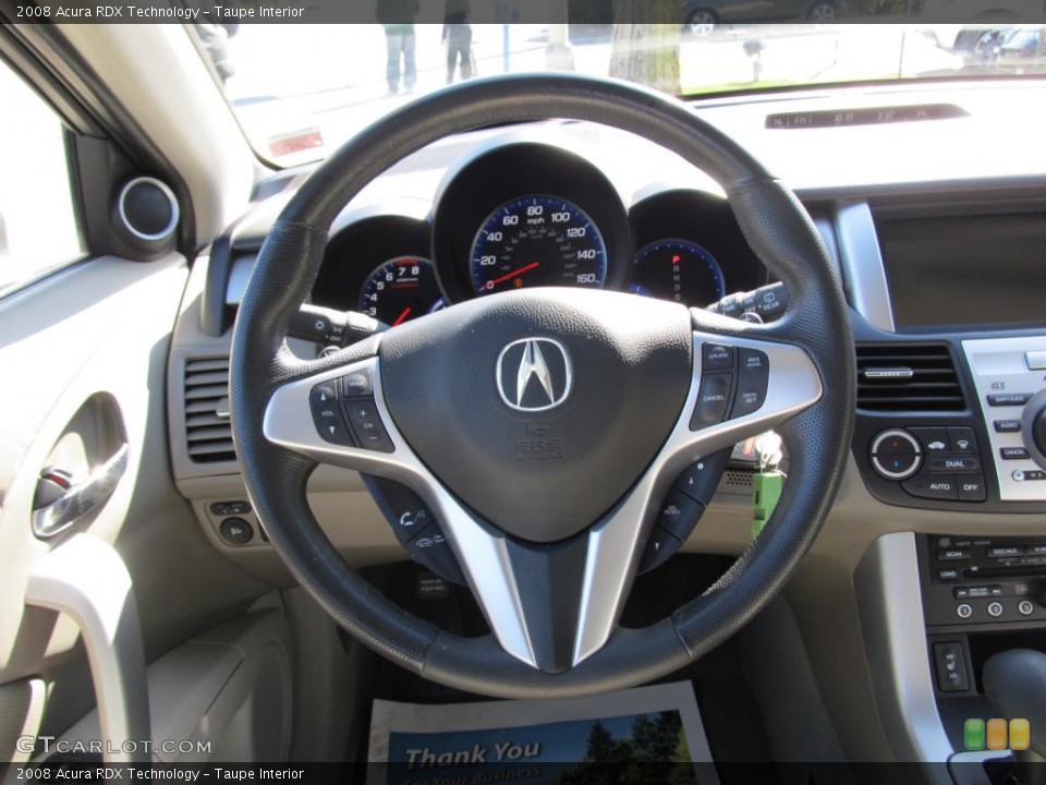 Taupe Interior Steering Wheel for the 2008 Acura RDX Technology #47313131
