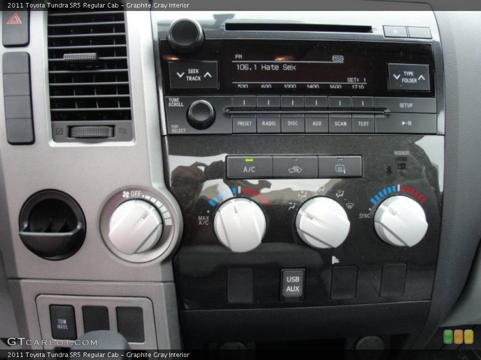 Graphite Gray Interior Controls for the 2011 Toyota Tundra SR5 Regular Cab #47314799