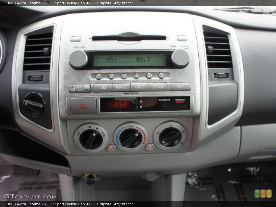 Graphite Gray Interior Controls for the 2008 Toyota Tacoma V6 TRD Sport Double Cab 4x4 #47314976