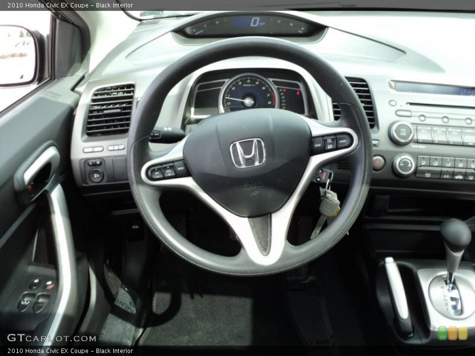 Black Interior Steering Wheel for the 2010 Honda Civic EX Coupe #47319359