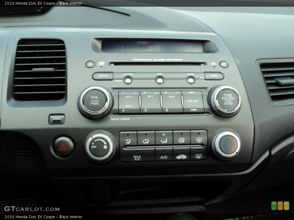 Black Interior Controls for the 2010 Honda Civic EX Coupe #47319503