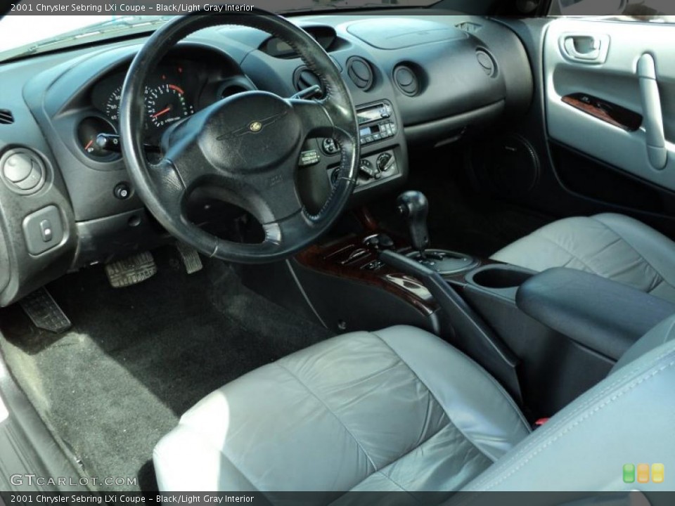 Black/Light Gray Interior Prime Interior for the 2001 Chrysler Sebring LXi Coupe #47319878
