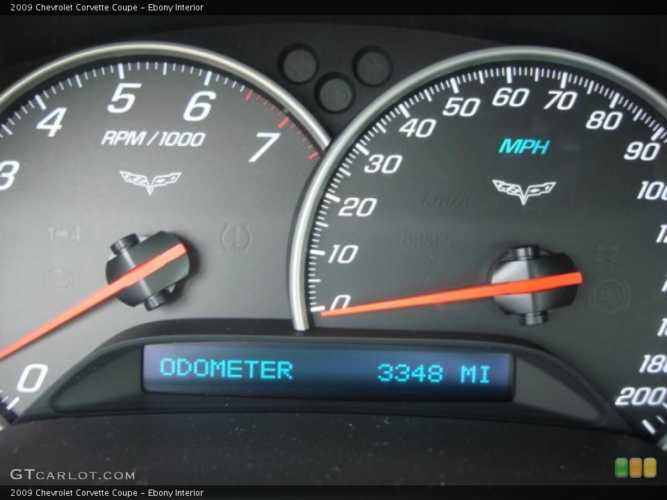 Ebony Interior Gauges for the 2009 Chevrolet Corvette Coupe #47321825