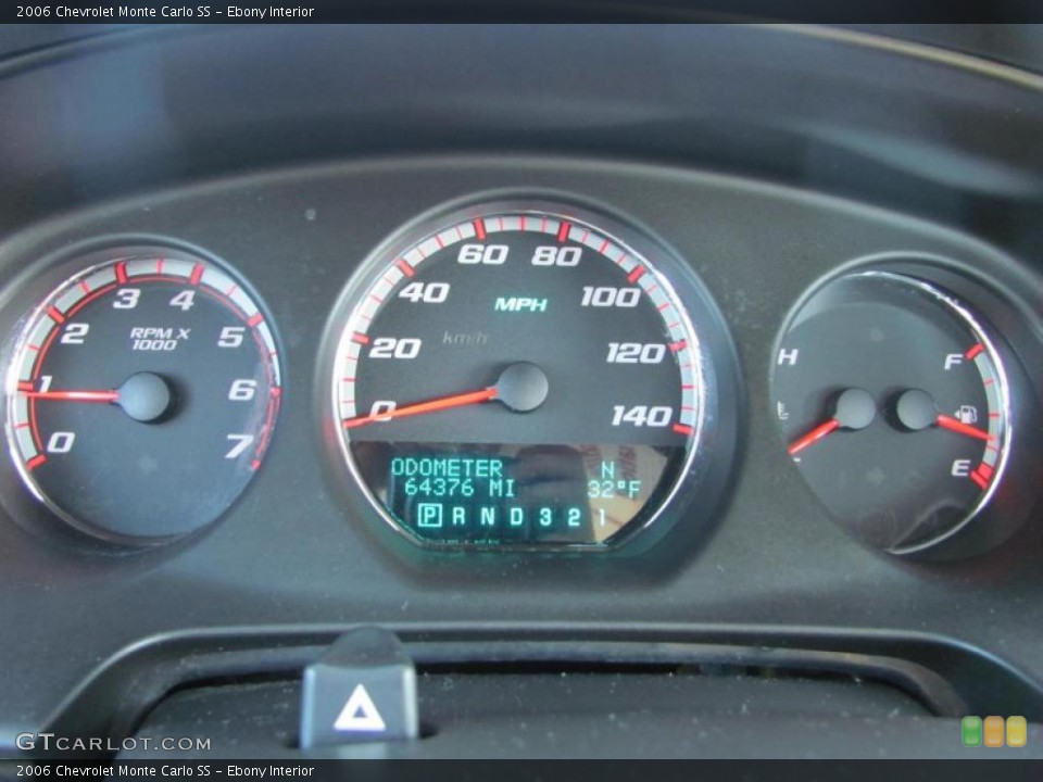 Ebony Interior Gauges for the 2006 Chevrolet Monte Carlo SS #47322215