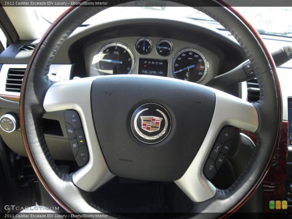 Ebony/Ebony Interior Steering Wheel for the 2011 Cadillac Escalade ESV Luxury #47326523