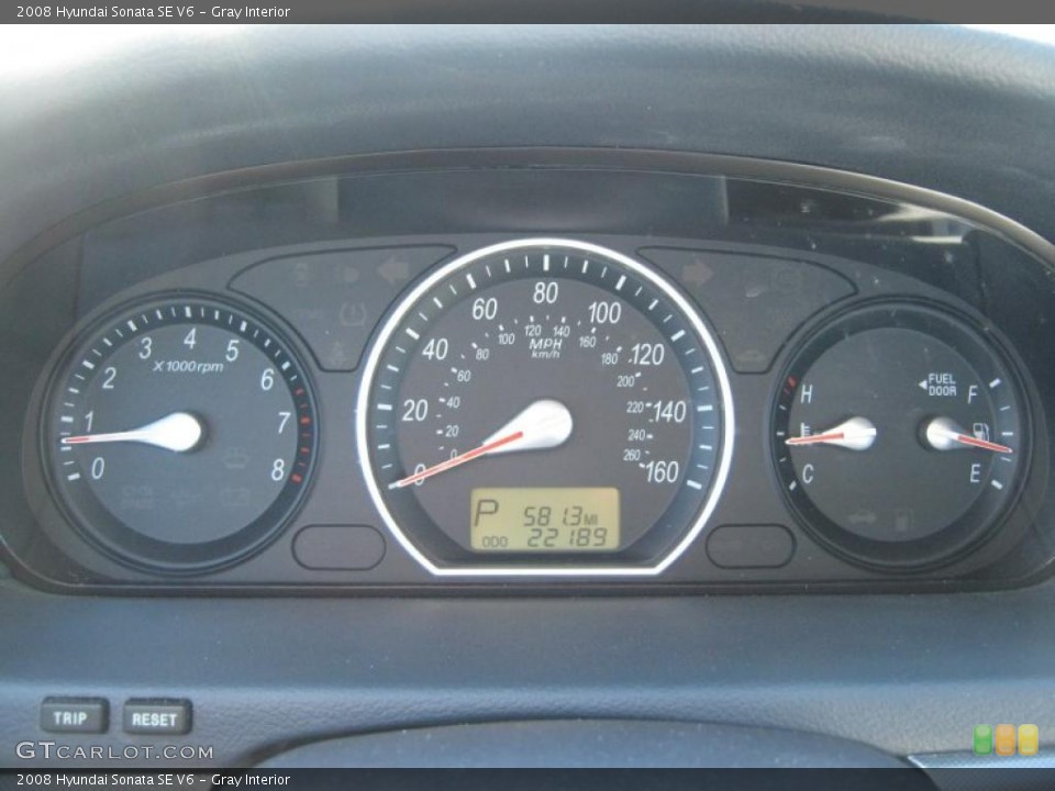 Gray Interior Gauges for the 2008 Hyundai Sonata SE V6 #47327583