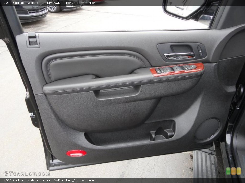 Ebony/Ebony Interior Door Panel for the 2011 Cadillac Escalade Premium AWD #47328008