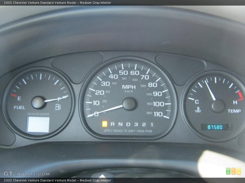 Medium Gray Interior Gauges for the 2003 Chevrolet Venture  #47328360