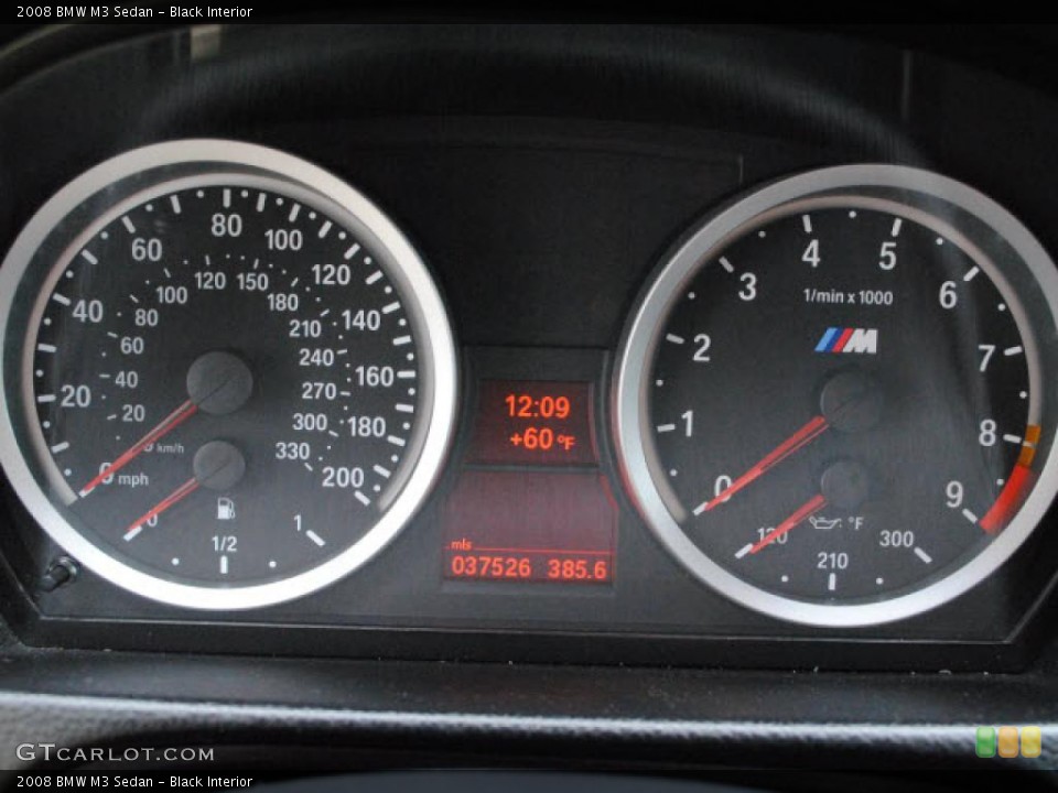 Black Interior Gauges for the 2008 BMW M3 Sedan #47329362