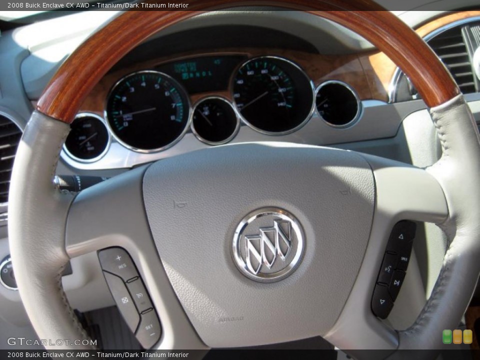 Titanium/Dark Titanium Interior Steering Wheel for the 2008 Buick Enclave CX AWD #47334874