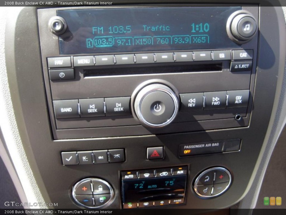 Titanium/Dark Titanium Interior Controls for the 2008 Buick Enclave CX AWD #47334889