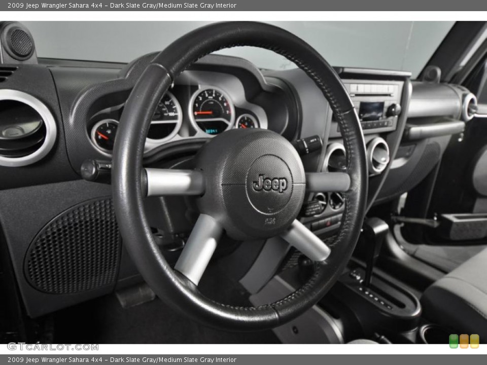 Dark Slate Gray/Medium Slate Gray Interior Steering Wheel for the 2009 Jeep Wrangler Sahara 4x4 #47336917