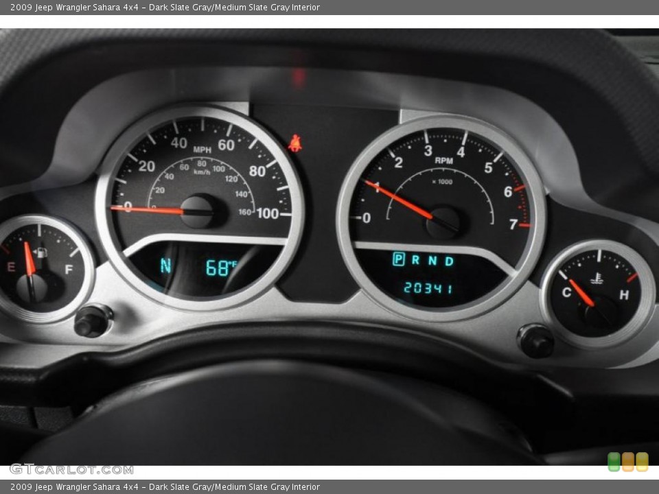 Dark Slate Gray/Medium Slate Gray Interior Gauges for the 2009 Jeep Wrangler Sahara 4x4 #47336929