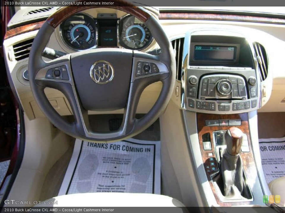 Cocoa/Light Cashmere Interior Dashboard for the 2010 Buick LaCrosse CXL AWD #47344637