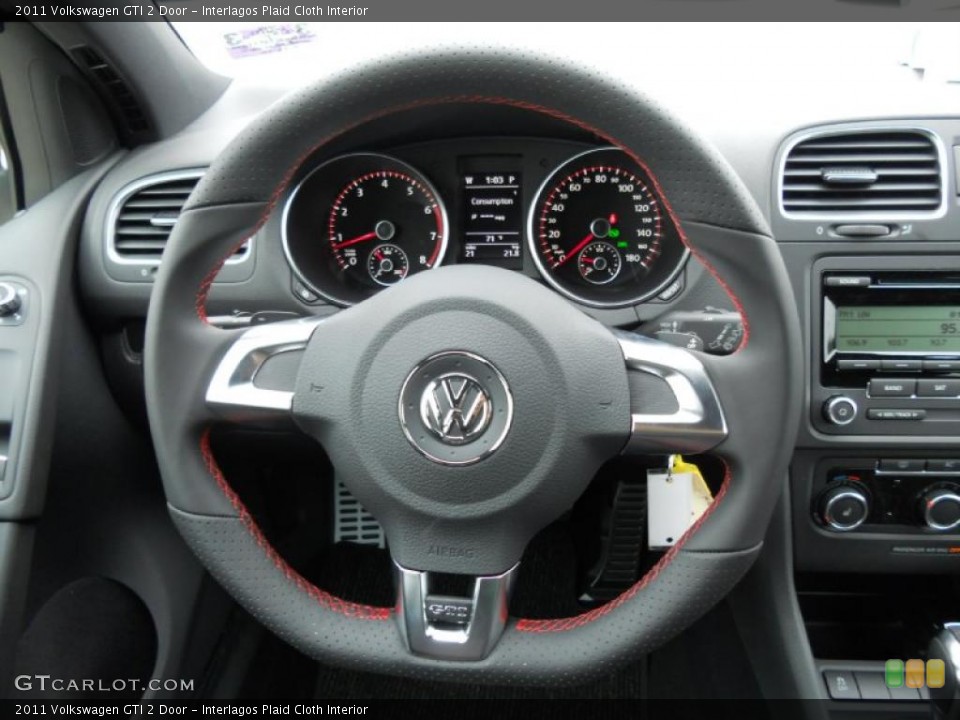 Interlagos Plaid Cloth Interior Steering Wheel for the 2011 Volkswagen GTI 2 Door #47344973