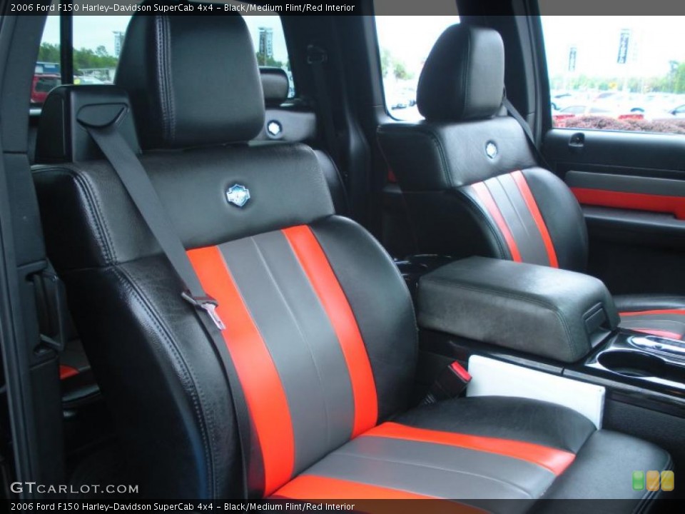 Black/Medium Flint/Red 2006 Ford F150 Interiors