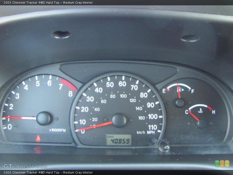 Medium Gray Interior Gauges for the 2003 Chevrolet Tracker 4WD Hard Top #47356454